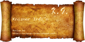 Knizner Irén névjegykártya